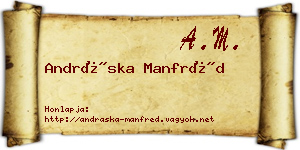 Andráska Manfréd névjegykártya